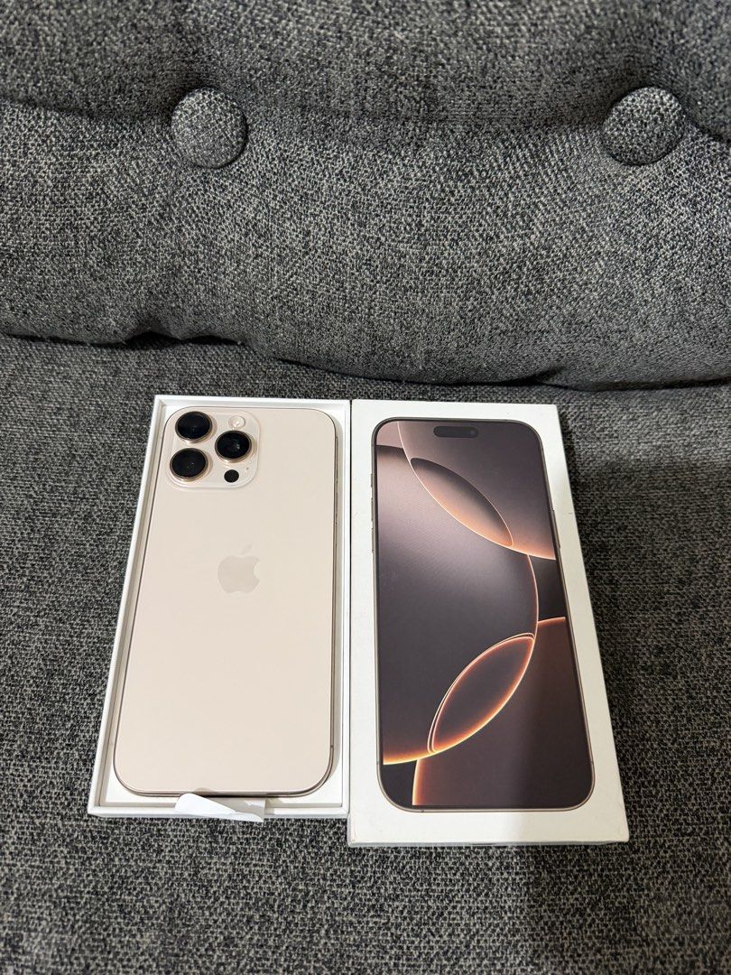 Iphone 16 Pro Max 512gb NTC Openline 2ndhand (Category: iPhone 16 Series) located in Quezon City. Submitted by legitgadgetforless (Listing ID 1431470219, Image 1). Description: Iphone 16 Pro Max 512gb in Desert Titanium color. In pristine condition, 10/10 Smoothness and in complete inclusion. No issue no hidden issue! 91% batt health. Inclusions: *Original Box (same serial num) *original cable (unused) *manuals ⭕️⭕️MOP : Bank transfer or Cash RES