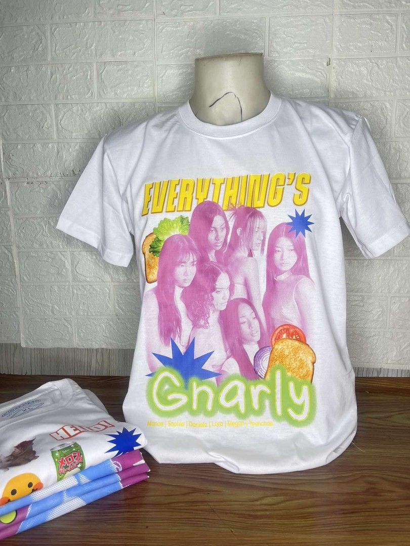 Katseye Gnarly Graphic T-shirt (Category: Tshirts & Polo Shirts ) located in Taguig. Submitted by goldenbear-03170e (Listing ID 1431489251, Image 1). Description: Katseye Everything's Gnarly Tee OT6 Colorful Graphic Shirts K-Pop Girl Group Shirt na pwedeng pang-gift Available in L and XL L: 20in width x 27in length XL: 21in width x 28in length i also have katseye viewfinder photocard pcs on my page for sale.