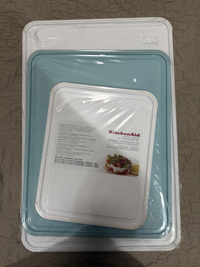 Kitchenaid chopping board Set (Category: Knives & Chopping Boards) located in Manila. Submitted by tiovenjairo (Listing ID 1431516747, Image 1). Description: KitchenAid Cutting Board 3pcs (set) Small- 20.3 x 25.4 cm Medium- 27.9 x 35.5 cm Large - 30.4 x 45.7 cm ₱ 1,000.00 Few stocks left.