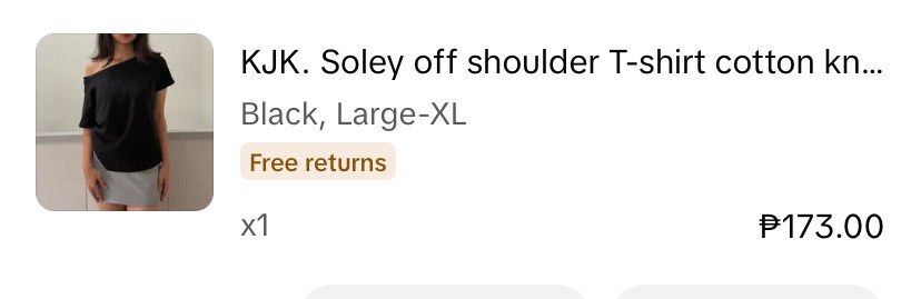 KJK Soley Off Shoulder T-shirt (Category: Shirts) located in Pasig City. Submitted by zyrenesofia (Listing ID 1431556552, Image 2). Description: - never been used sinukat lang - Relaxed fit for casual wear - Size: Large-XL.