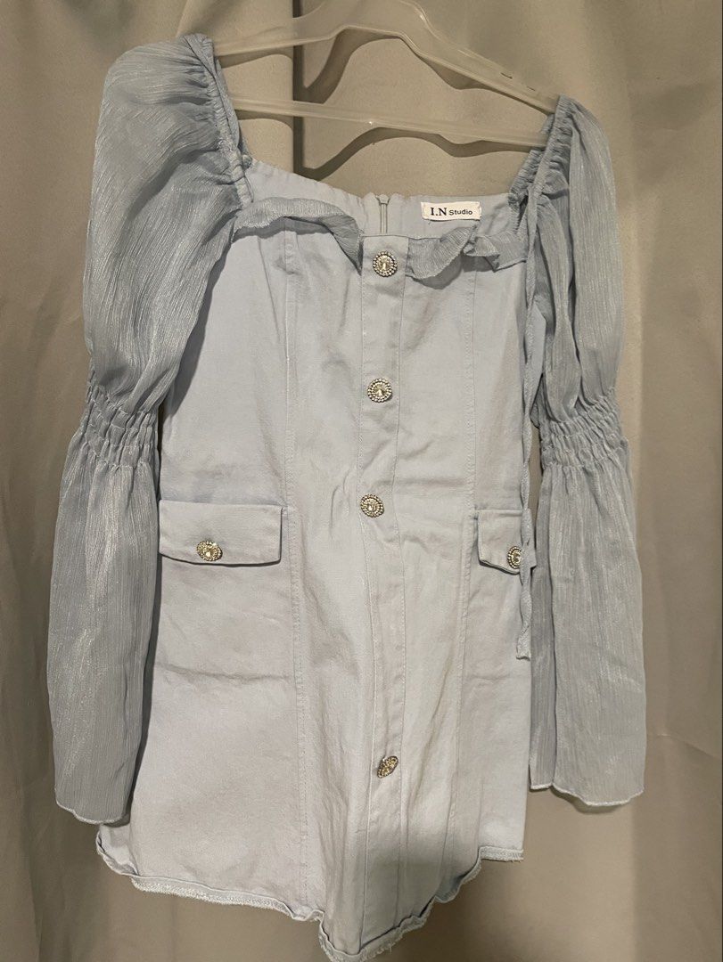 KOREAN STYLE BLUE DRESS (Category: Dresses) located in Manila. Submitted by zeahskloset (Listing ID 1431390381, Image 1). Description: 📍KATIPUNAN QC FITS S-M.
