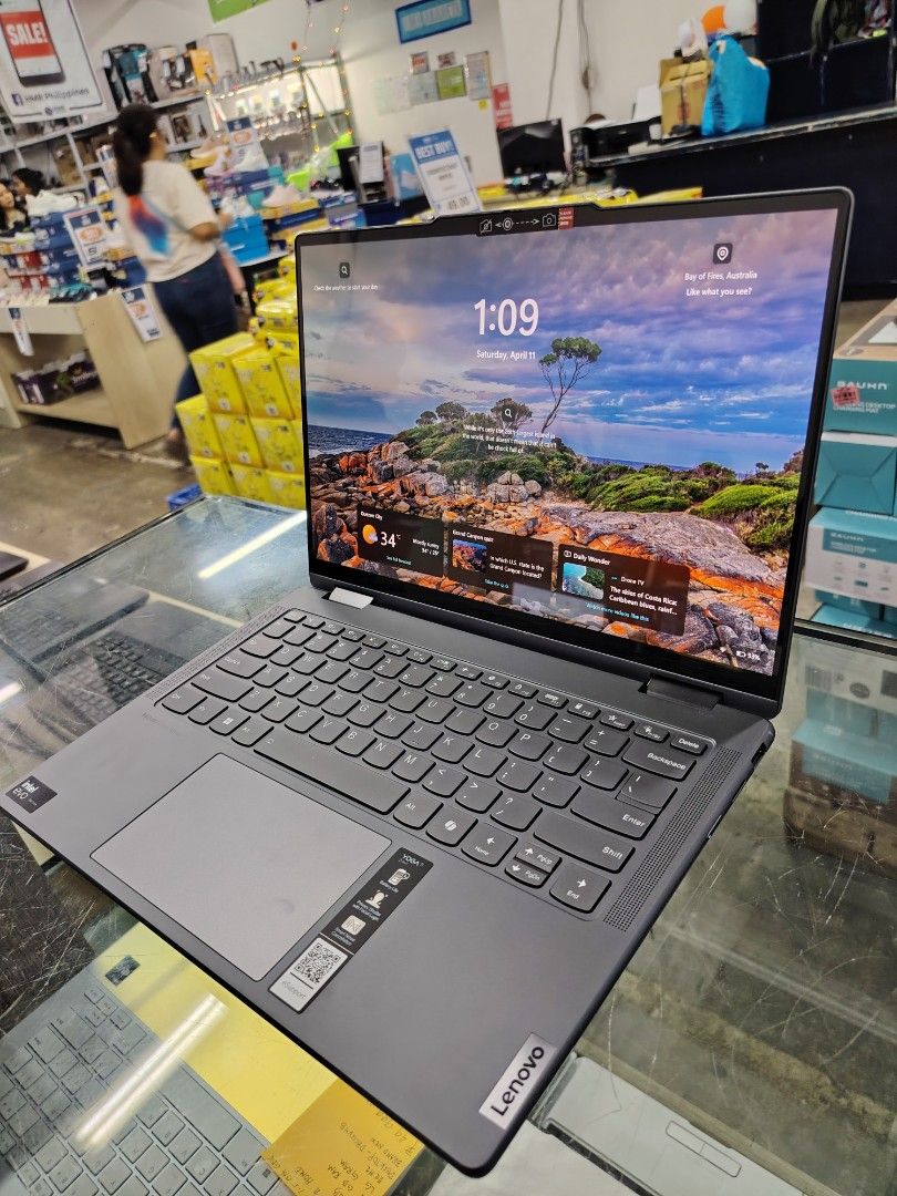 Lenovo Yoga Laptop (Category: Laptops & Notebooks) located in Manila. Submitted by riley1205 (Listing ID 1431462522, Image 2). Description: - Lenovo Yoga laptop - Laptop - BG02GKSN - YOGA 7 2 - in 1 142ML9 - 519 GB / 16 GB RAM 1-5 - 128 MB - GRAPHICS CARD - INTEL ( R ) CORE ( TM ) ULTRA 5 125H / PEN TOUCH - Sleek gray design - Full keyboard and touchpad - Vibrant display - Intel EVO sticker / Foldable - Call or Text 09757387803.
