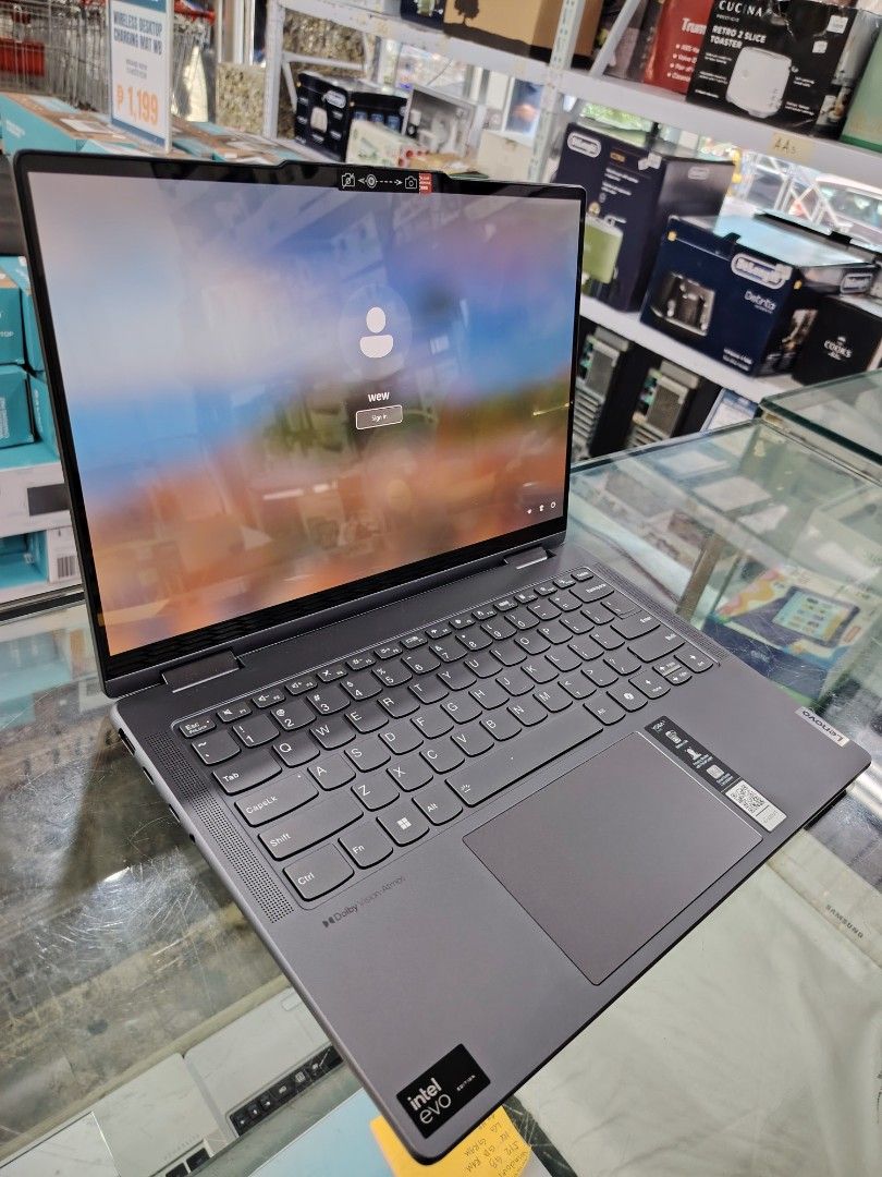 Lenovo Yoga Laptop (Category: Laptops & Notebooks) located in Manila. Submitted by riley1205 (Listing ID 1431462522, Image 3). Description: - Lenovo Yoga laptop - Laptop - BG02GKSN - YOGA 7 2 - in 1 142ML9 - 519 GB / 16 GB RAM 1-5 - 128 MB - GRAPHICS CARD - INTEL ( R ) CORE ( TM ) ULTRA 5 125H / PEN TOUCH - Sleek gray design - Full keyboard and touchpad - Vibrant display - Intel EVO sticker / Foldable - Call or Text 09757387803.