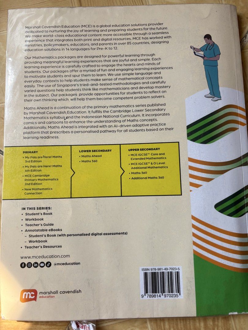 Maths Ahead International Lower Secondary Workbook Grade 8 (Category: Textbooks) located in Malolos. Submitted by gi_2025 (Listing ID 1431453801, Image 3). Description: 📘 CEU/CEIS Grade 8 Textbook – Math Work Book (Orig Price P2,000) : Math CEU Grade 8 Workbook – ideal for students, parents, and tutors looking for official CEIS/CEU materials. Used but in good condition, no missing pages. No answered pages With old plastic cover ✅ Official CEU te