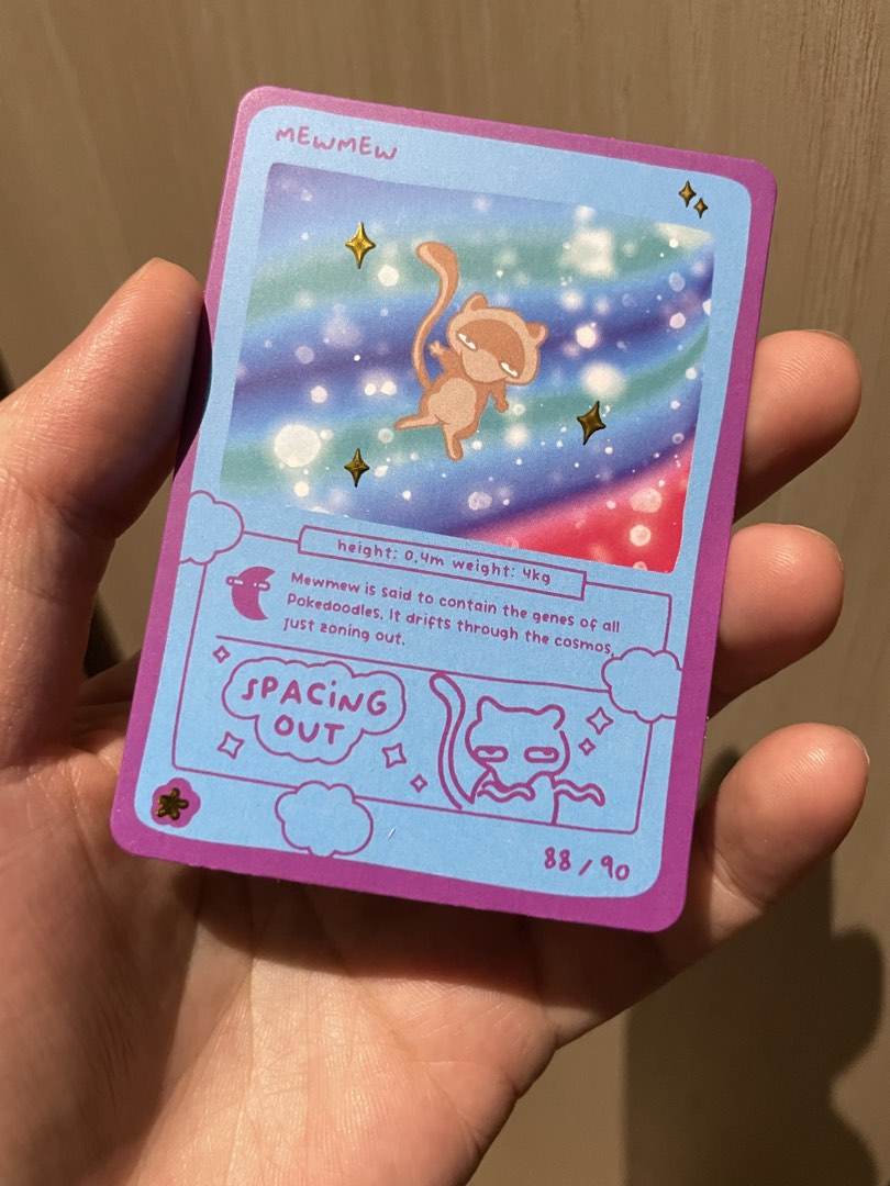 pokedoodles mew 88/90 pokemon fan made card, Hobbies & Toys, Toys ...