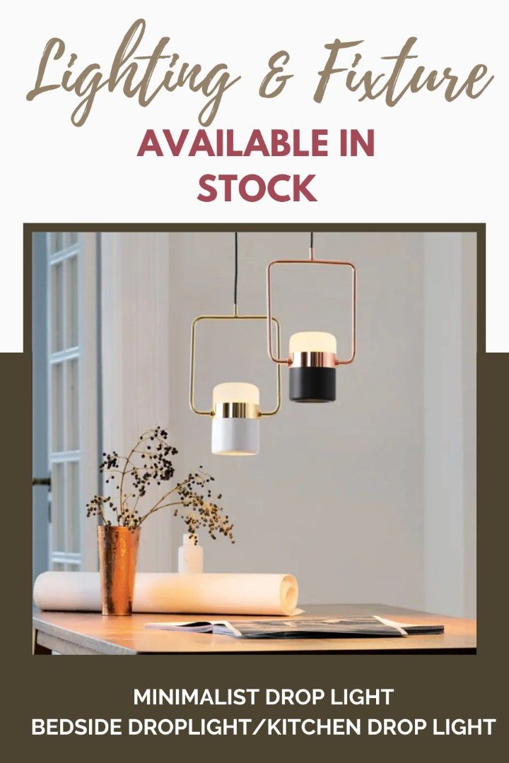 Minimalist Drop Light - Bedside/Kitchen (Category: Lighting) located in Taguig. Submitted by mommyph2023 (Listing ID 1431446275, Image 1). Description: Minimalist drop light available in stock. Modern design, easy to install, and perfect for bedside or kitchen. Adds elegance and creates a cozy atmosphere. Great for home decor. -material: Metal -see photo for dimension .