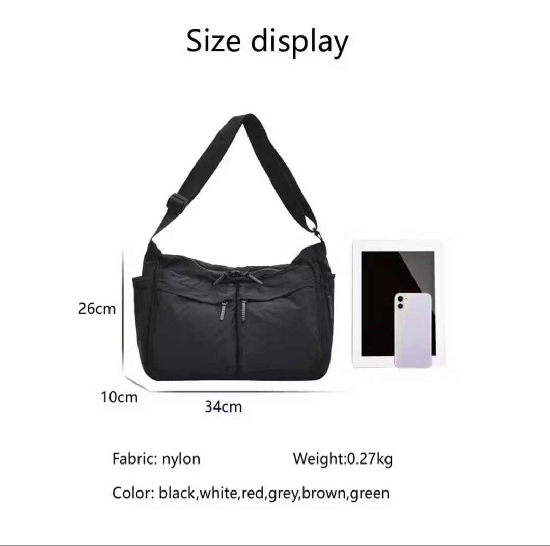 Mumu Messenger Bag - Black (Category: Luxury Bags & Wallets) located in Quezon City. Submitted by melalog (Listing ID 1431520577, Image 2). Description: - Mumu Messenger Bag - Made of durable black nylon - Perfect for casual occasions - Plain pattern - Messenger bag style - Dimensions: 34cm (length) x 26cm (height) x 10cm (width) - Lightweight: 0.3kg - Multiple compartments for storage.
