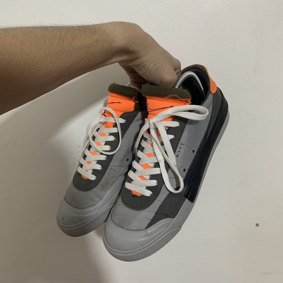 Nike Drop Tyle LX (N.354 Series) (Category: Sneakers) located in Taytay. Submitted by hanneyeel (Listing ID 1431398992, Image 2). Description: Nike Drop Type LX (N.354 Series) Color: Wolf Grey / Orange Condition: 8/10 - Slight sole separation sa inner side. Minor issue and still wearable, but might need reglue in the long run. Inclusion: Shoebox .