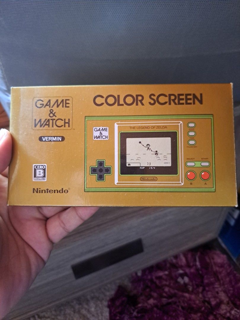 Nintendo Game & Watch Vermin (Category: Nintendo) located in Caloocan City. Submitted by noise_lurker_97 (Listing ID 1431388128, Image 1). Description: - Vintage Nintendo Game & Watch Vermin - Features a color screen - Includes the classic Vermin game - Box shows game interface and controls - Perfect for retro gaming enthusiasts and collectors.