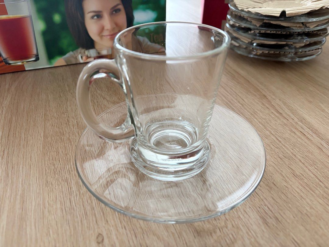 Ocean glass tea cup and saucer