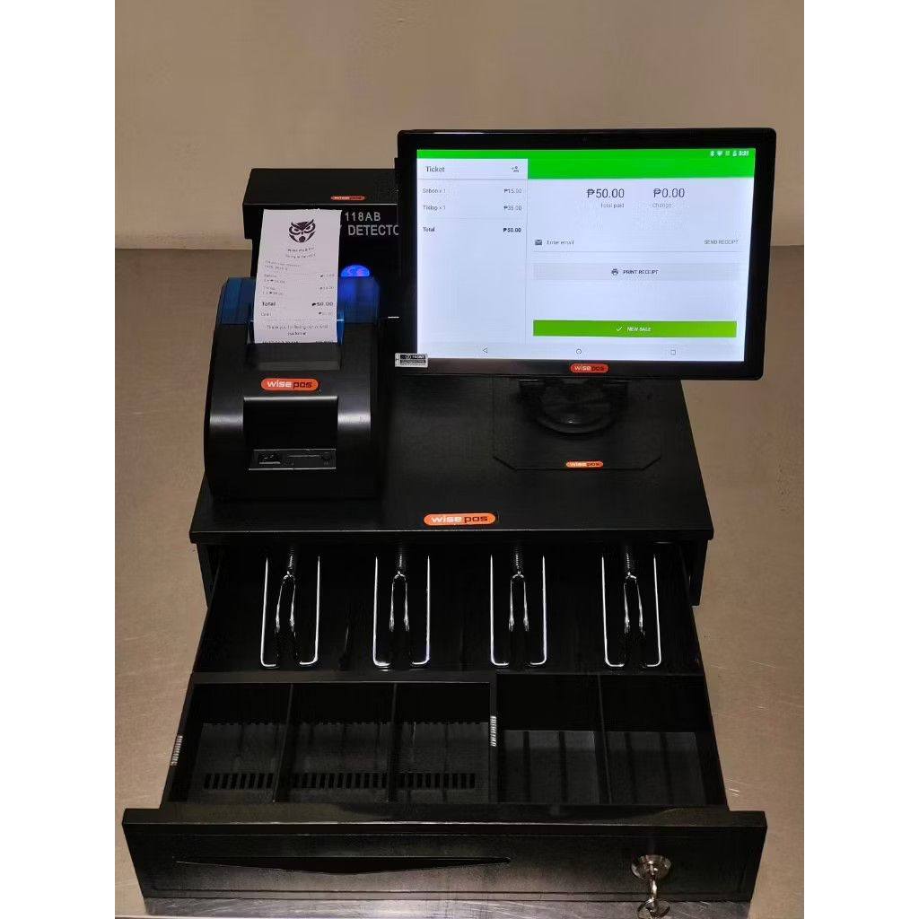 POS System with Cash Drawer and Printer (Category: Office & Business Technology) located in Antipolo. Submitted by blisscone (Listing ID 1431393558, Image 1). Description: Complete POS system - Includes touchscreen display - Built-in printer - Cash drawer with multiple compartments - Good working condition - Ideal for retail or food service - Includes receipt printer POS SET FOR SALE Android Tablet, Automatic Cash Drawer, Printer plus thermal pap