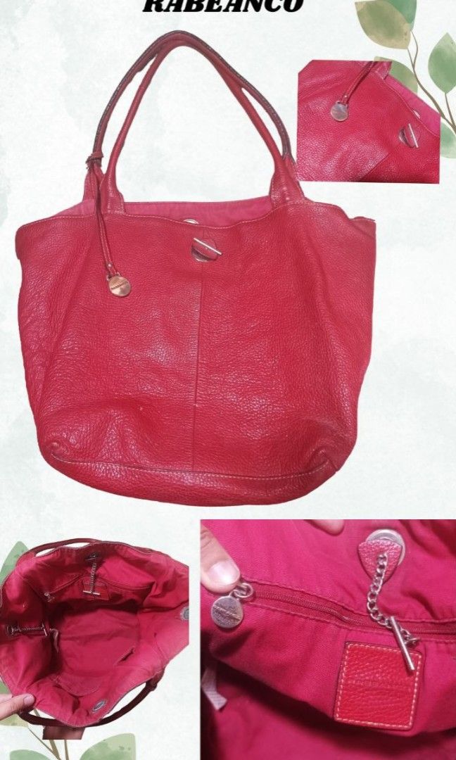 RABEANCO RED LEATHER SHOULDER / HANDBAG (Category: Luxury Bags & Wallets) located in Manila. Submitted by sh_ron.05 (Listing ID 1431436237, Image 1). Description: Vintage RABEANCO RED LEATHER SHOULDER / HANDBAG.