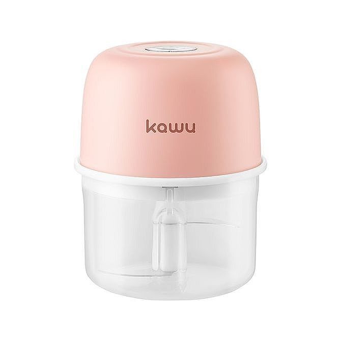 Rechargeable Food Processor (Category: Juicers, Blenders & Grinders) located in Quezon City. Submitted by ana-chan (Listing ID 1431442194, Image 1). Description: Kawu rechargeable food processor for quick food prep! Chops veggies, garlic, and chili. Includes USB cable. Compact pink & white design..