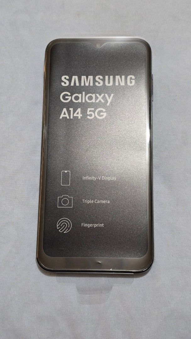Samsung Galaxy A14 5G (Category: Samsung) located in Quezon City. Submitted by rachelleee_ (Listing ID 1431415208, Image 2). Description: Samsung Galaxy A14 5G Display: 6.6-inch PLS LCD Camera (Rear): 50MP main (f/1.8), 2MP macro (f/2.4), 2MP depth (f/2.4) Camera (Front): 13MP (f/2.0) Battery: 5000 mAh Storage & Memory: 128GB ROM, 6GB RAM (supports MicroSD up to 1TB) OS: Android 13, One UI Core 5 Features: Side-mounted fingerprint sensor, 5G conn
