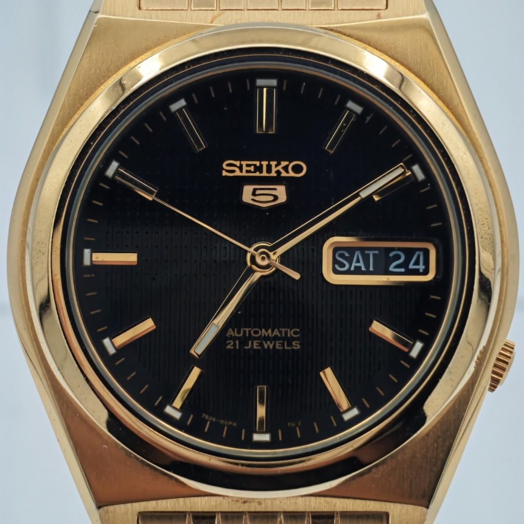 Seiko 5 Classic SNKL66K1 Watch - PLEASE READ (Category: Men's Watches) located in Taguig. Submitted by lukaemanuel (Listing ID 1431471424, Image 1). Description: Seiko 5 Classic SNKL66K1 – Black Textured Dial / Gold Tone Bracelet ---------- 📦 Tested working ❌ Reason for selling: Downsizing watch collection A clean and classic Seiko 5 SNKL66K1 with a black textured dial and gold tone case/bracelet. This model has a sharp vintage-inspired look wit