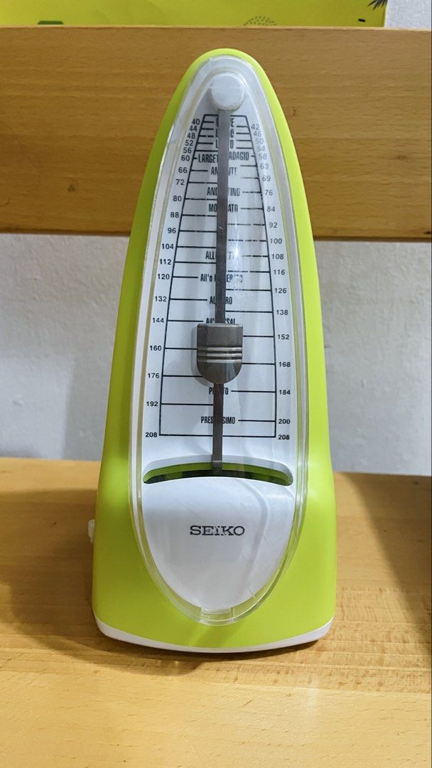 Seiko SPM320 Pendulum Metronome (Category: Musical Instruments) located in Quezon City. Submitted by sissymissy1527 (Listing ID 1431556407, Image 2). Description: ➡️Tested working with scratches sa cover ➡️Tempo Range: Adjustable between 40 and 208 beats per minute. ➡️Design: A popular mechanical pendulum-type metronome featuring a durable, sleek plastic casing available in multiple colors. ➡️Features: Produces a loud, clear sound and utilizes ec