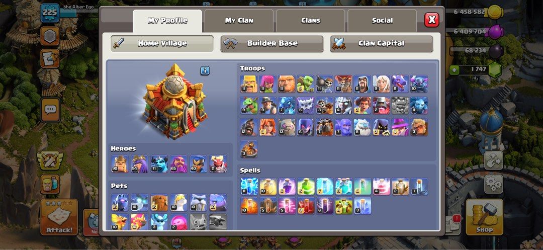 TH16 CoC Account (Negotiable) (Category: Game Gift Cards & Accounts) located in Manila. Submitted by entertrou (Listing ID 1431393954, Image 2). Description: Heroes & Hero Equipment Barbarian King - 90 15: Barbarian Puppet 12: Rage Vial 17: Giant Gauntlet (Epic) 7: Vampstache 16: Earthquake Boots 17: Spiky Ball (Epic) Archer Queen - 94 15: Archer Puppet 15: Invisibility Vial 18: Giant Arrow 9: Healer Puppet 1: Frozen Arrow (Epic) 26: Magic Mirror