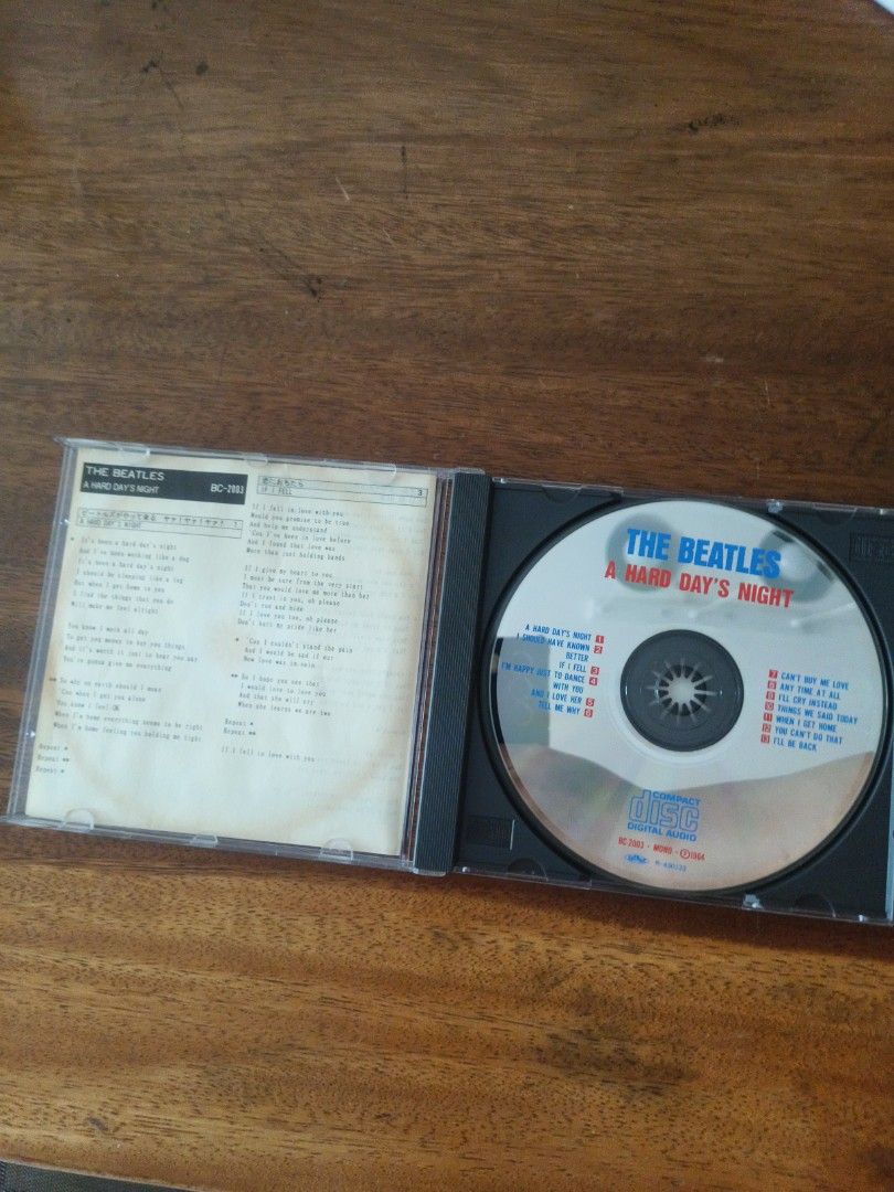 The Beatles - A Hard Day's Night CD (Category: CDs & DVDs) located in Manila. Submitted by dehroo (Listing ID 1431397822, Image 3). Description: - The Beatles "A Hard Day's Night" CD - Original 2003 re-issue by Echo Industry - Includes lyrics on paper.