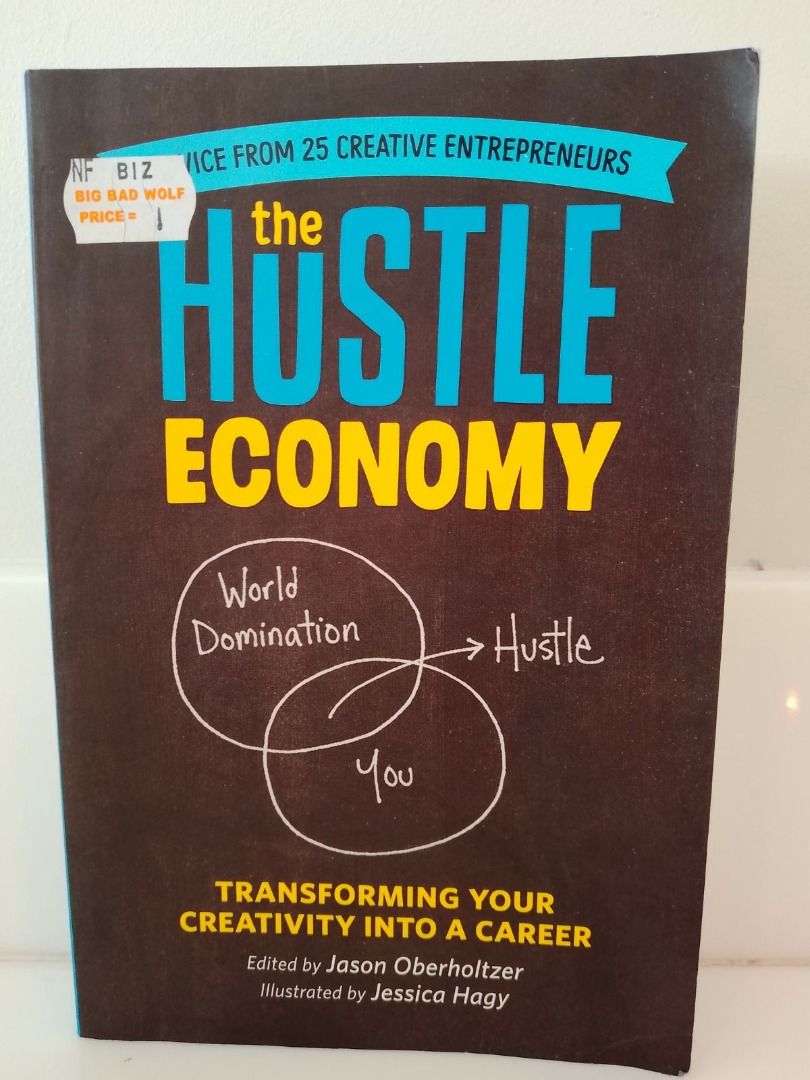 The Hustle Economy Book (Category: Storybooks) located in Consolacion. Submitted by sure1on2 (Listing ID 1431395073, Image 1). Description: - The Hustle Economy: Advice from 25 creative entrepreneurs. - Focuses on turning creativity into a career. - Edited by Jason Oberholtzer, illustrated by Jessica Haggy. - Features essays from producers, authors, and web comic creators. - Aims to inspire and inform readers on building a successful career..