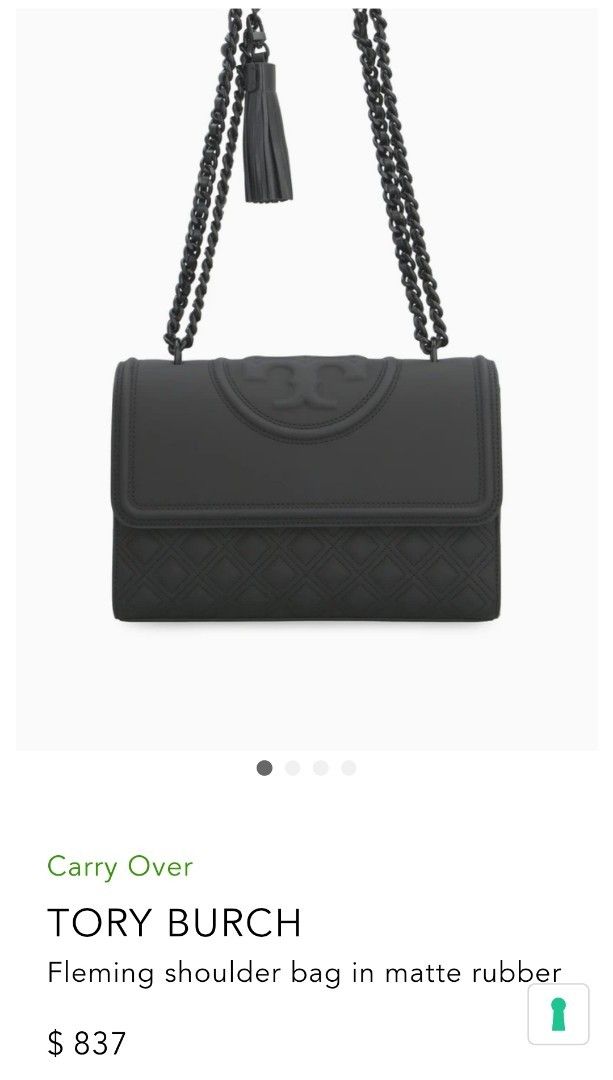 Tory Burch Fleming Shoulder Bag (Category: Luxury Bags & Wallets) located in Baguio. Submitted by ozara.06 (Listing ID 1431511022, Image 2). Description: Tory Burch flemming in matte rubber Medium size No major flaw 2k.
