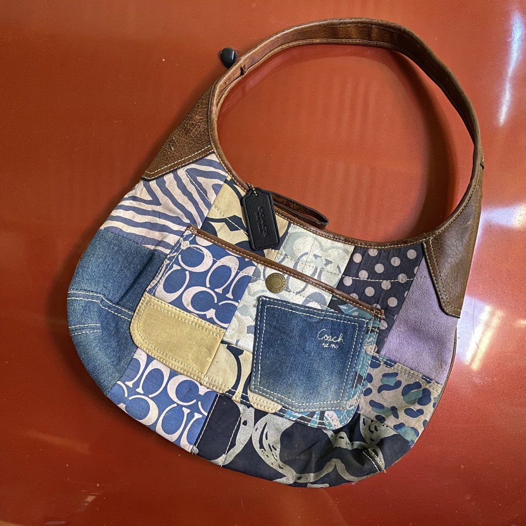 Vintage Coach Patchwork Denim Hobo Shoulder Bag (Category: Luxury Bags & Wallets) located in Tagum. Submitted by staysultry (Listing ID 1431383961, Image 1). Description: Vintage Coach Patchwork Denim Hobo Shoulder Bag (Authenticity not guaranteed).
