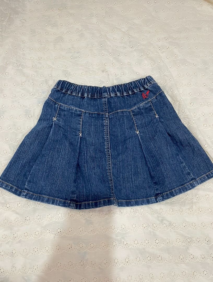 y2k reworked denim skirt (Category: Sets or Coordinates) located in Caloocan City. Submitted by kstnlee (Listing ID 1431516864, Image 2). Description: - xs - small - stretchable (23-25) - rfs: not my style anymore - swipe for when worn (im 5'4 for reference).