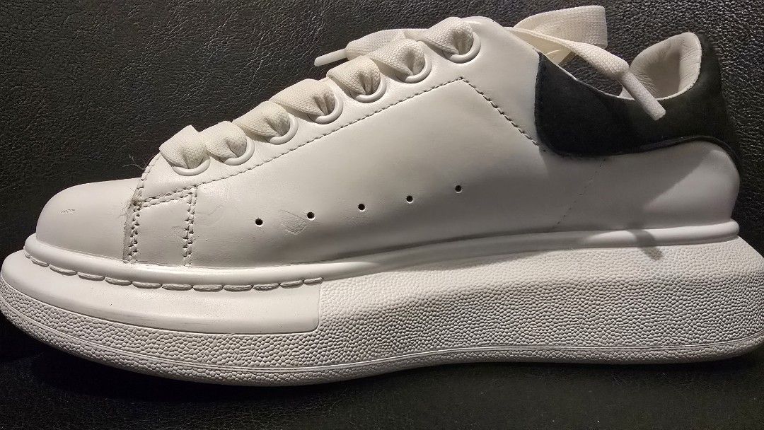 Alexander McQueen US size 7 women (Category: Sneakers) located in Quezon City. Submitted by ShoesManila (Listing ID 1431589684, Image 3). Description: - Alexander McQueen sneakers - White color - Size 38 or size 7 women - Thick sole - White laces - Brand name visible on insole -Original and excellent condition -No box Location: Diliman, QC No COD Ready to ship.