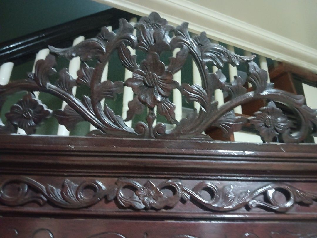 Antique Wooden Display Cabinet (Category: Shelves, Cabinets & Racks) located in Las Pinas. Submitted by jesus1smysavi0r (Listing ID 1431610978, Image 2). Description: Must go! Downsizing -Vintage wooden display cabinet - Intricate carvings and glass doors - Multiple shelves for display - Rich, dark wood finish - Classic design - Ideal for figurines and antiques.
