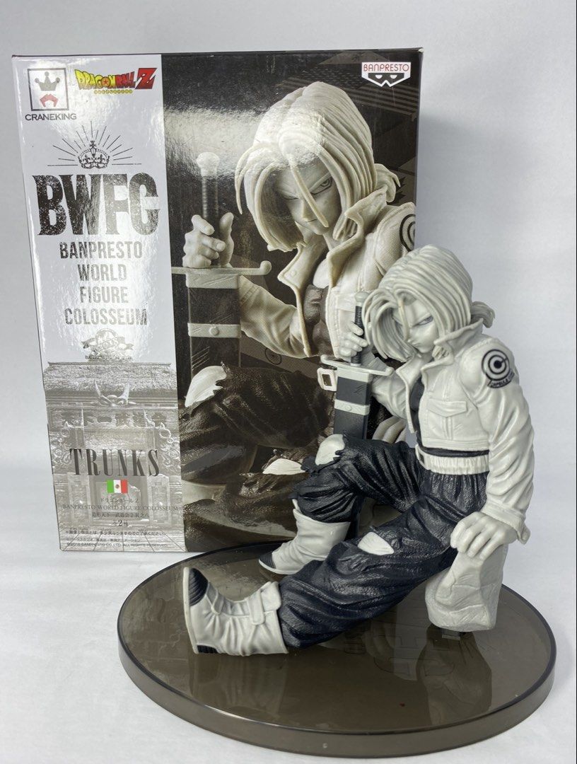 Banpresto Dragon Ball Z Trunks Figure (Category: Figurines & Statues) located in Manila. Submitted by revs_collections (Listing ID 1431743845, Image 1). Description: - Banpresto World Figure Colosseum Trunks figure - From Dragon Ball Z - Monochrome color scheme - Features Trunks in a dynamic pose with his sword - Includes original box 💯% Authentic Condition: BIB Price: Php 600 📸 Actual Picture Posted 📬 Please feel free to message for availabil
