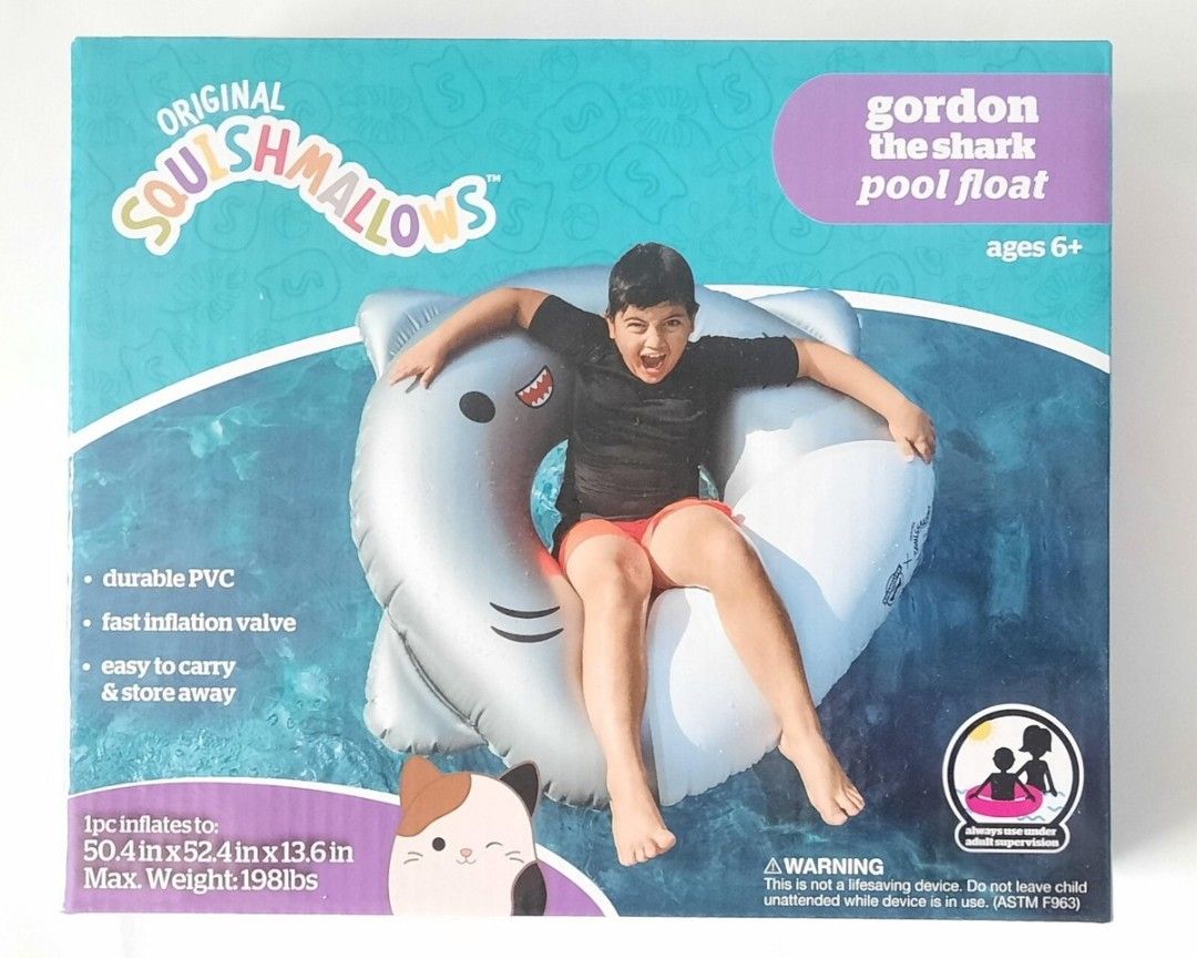 BigMouth x Squishmallows Gordon The Shark Pool Float (Category: Plushies & Soft Toys) located in Manila. Submitted by totsandtoys (Listing ID 1431720538, Image 1). Description: BigMouth x Squishmallows Gordon The Shark Pool Float, 8+ = 990.