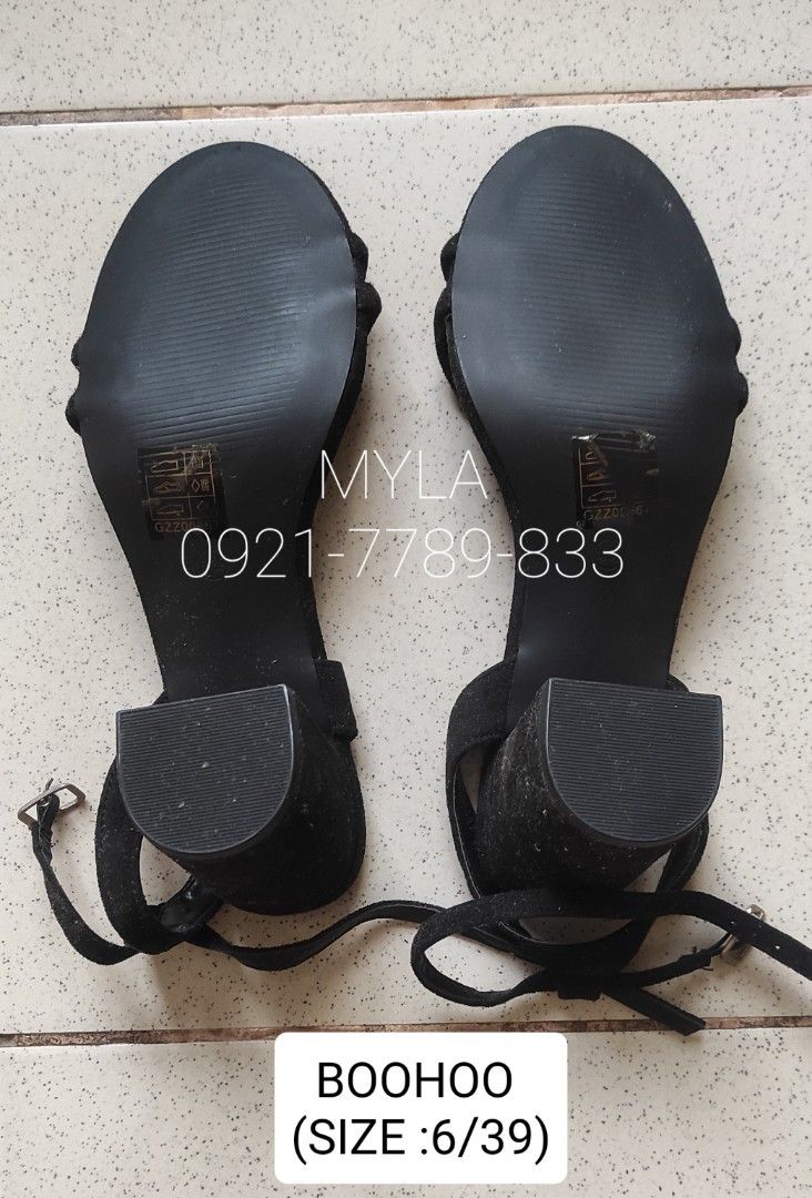 Boohoo Black Sandals Size 6/39 (Category: Flats & Sandals) located in Lucena. Submitted by lucenasecondhanditems (Listing ID 1431791485, Image 2). Description: - Boohoo sandals - Ankle strap and toe strap - Block heel - Size 6/39.