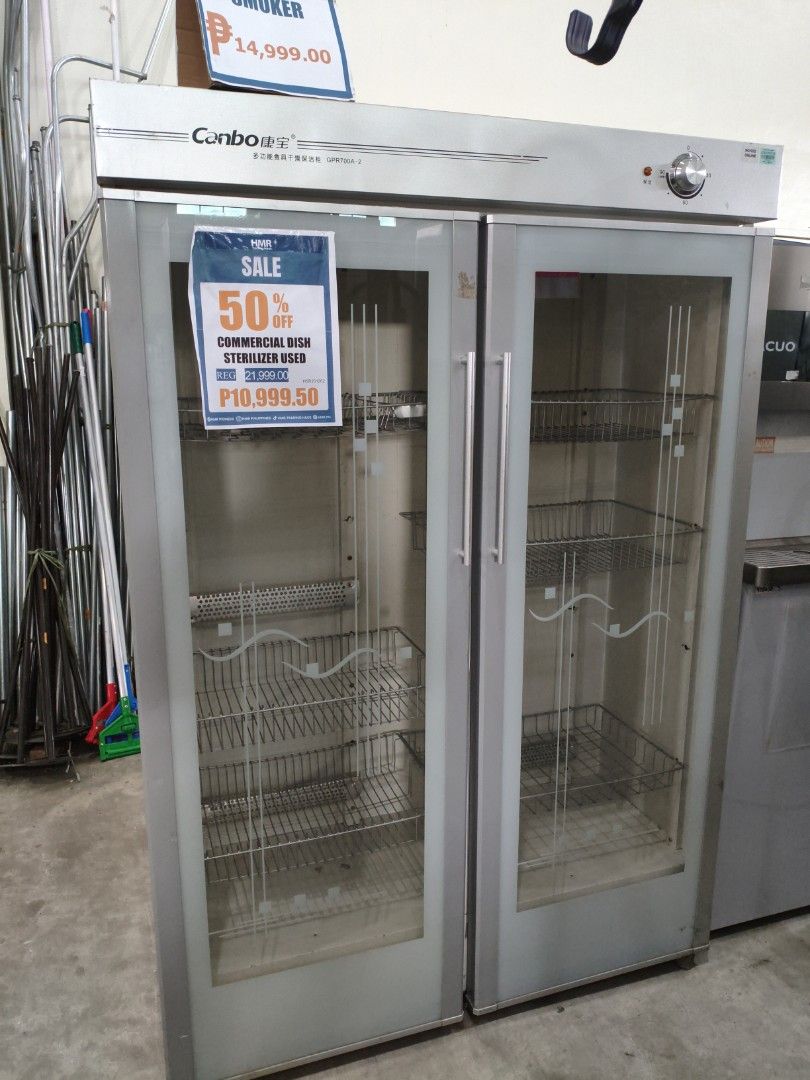 Canbo Commercial Dish Sterilizer GPR703A-2 (Category: Other Kitchen Appliances) located in Manila. Submitted by hmrgrace5. (Listing ID 1431577831, Image 1). Description: - Canbo commercial dish sterilizer (Model GPR703A-2) - Includes timer dial - Comes with multiple wire racks - Features glass doors for easy viewing - On sale! - Original Price: ₱21,999.00 - Sale Price: ₱10,999.50.