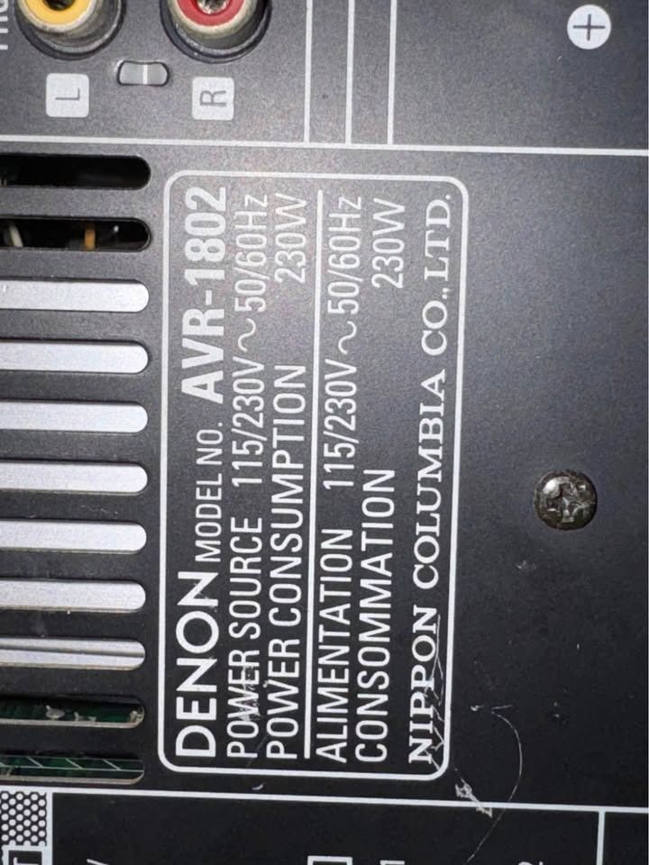 Denon AVR-1802 5.1 Stereo amplifier (Category: Soundbars, Speakers & Amplifiers) located in Iloilo. Submitted by eulneversee (Listing ID 1431575424, Image 3). Description: For sale Denon AVR-1802 5.1 Stereo amplifier Price P12,500.00 AVR-1802 A/V receiver with Dolby® Digtal, DTS, Dolby Pro Logic II The Denon AVR-1802 is an AV receiver with 5.1 channels, offering reliable amplification, support for popular audio formats, and versatile connectivity