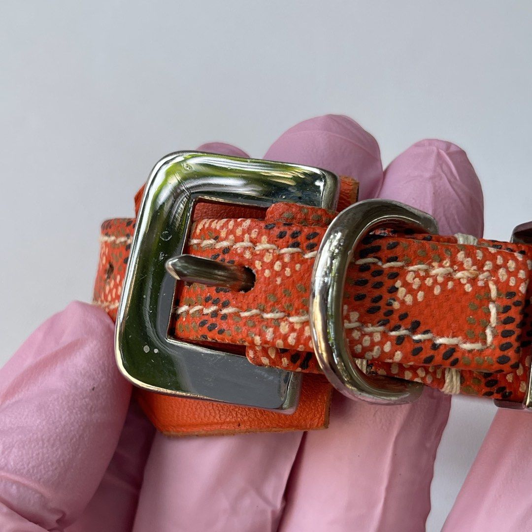 Goyard Dog / Cat Luxury Collar - Orange (authentic) (Category: Homes & Other Pet Accessories) located in Cavite. Submitted by abellu (Listing ID 1431579966, Image 3). Description: Goyard Dog / Cat Luxury Collar Orange Leather Size (approx.) Total length: 30cm Width: 1.8cm Neck diameter: Min. 6-6.5cm /Max. 7.5cm Size adjustable .