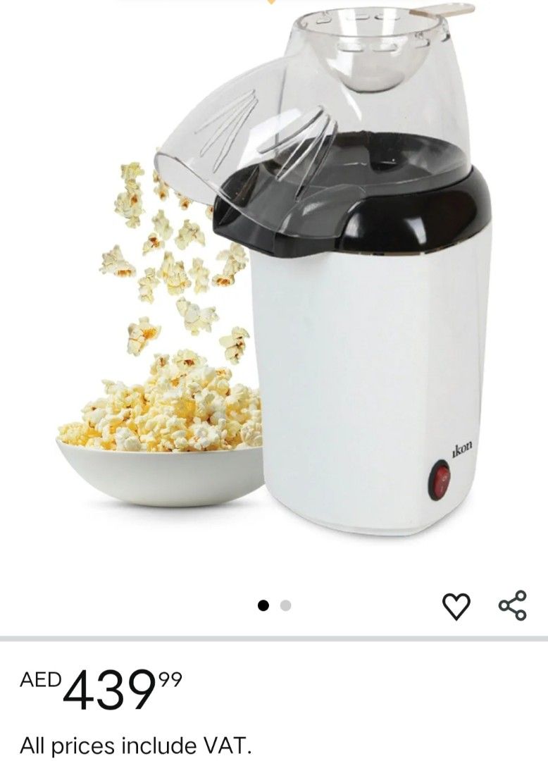Ikon Popcorn Maker (Category: Other Kitchen Appliances) located in Lucena. Submitted by amara211629 (Listing ID 1431684509, Image 1). Description: - Ikon popcorn maker for easy home popcorn. - White body with a clear top. - Produces fluffy popcorn. - Enjoy fresh popcorn anytime! intact with box. brand new!!.