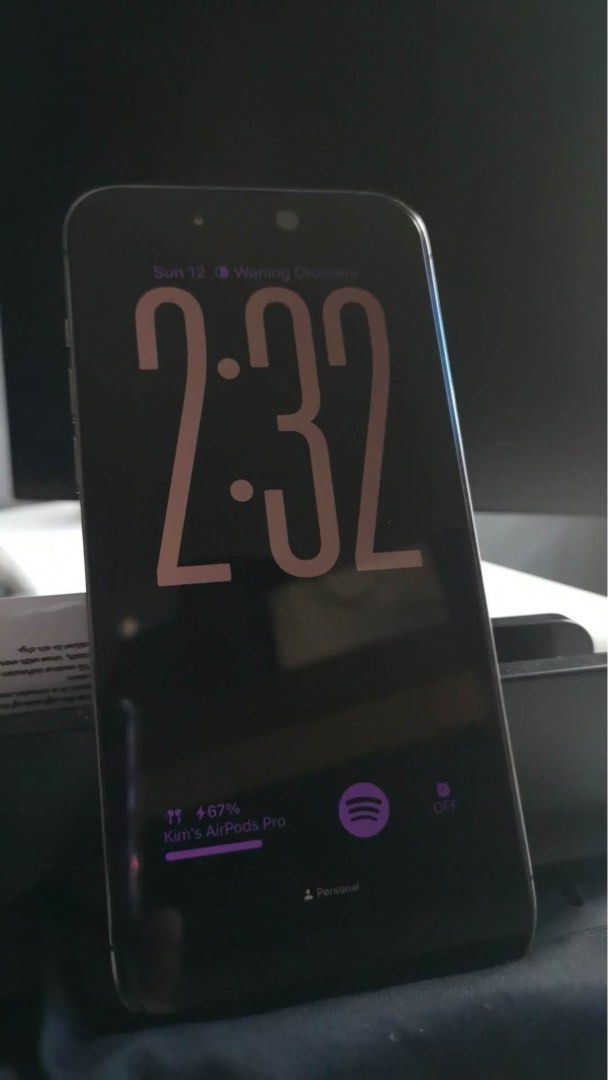 Iphone 14 pro max 256gb (Category: iPhone 14 Series) located in Quezon City. Submitted by nightly06 (Listing ID 1431635461, Image 2). Description: For sale!!! 14 pro max 256gb with box, charging cable and phone case magsafe 75% bh Makinis. No issue po. Pm lang sa additional pic. Rfs: Mag upgrade. Slightly negotiable. Meet up only!!! .
