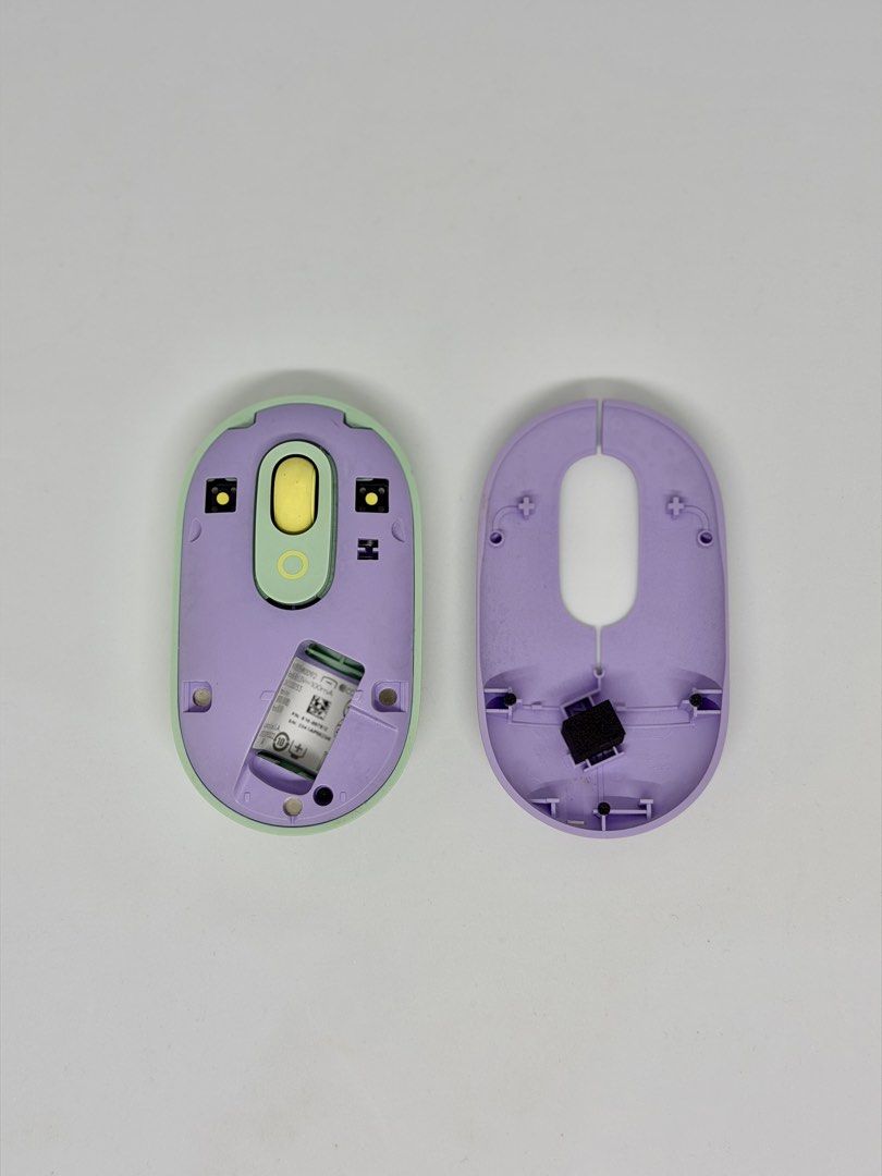 Logitech POP Mouse - Lilac (Category: Mouse & Mousepads) located in Manila. Submitted by seejulia868071 (Listing ID 1431634217, Image 2). Description: - Logitech POP Mouse - Lilac color - Features Smartwheel for speed and precision - Unique design: Lilac top, mint green base - Wireless - Includes battery compartment - Bluetooth connectivity.