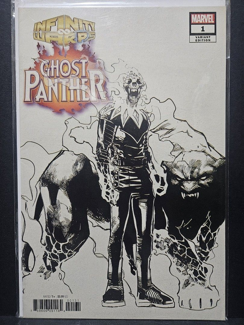 Marvel Comic Infinity Warps Ghost Panther #1. Incentive 1:10 Variant (Category: Comics & Manga) located in Mandaluyong City. Submitted by outta.knowhere (Listing ID 1431743195, Image 1). Description: 🚀 WALL DIBS OUTTA KNOWHERE🚀 Infinity Warps Ghost Panther #1 🎨Incentive 1:10 Humberto Ramos Design Variant 🔑Ghost Rider + Black Panther VF- to VF+ Condition P120 Payment: Gcash or Maribank Location: Mandaluyong Shipping: Lalamove or Grab for same 