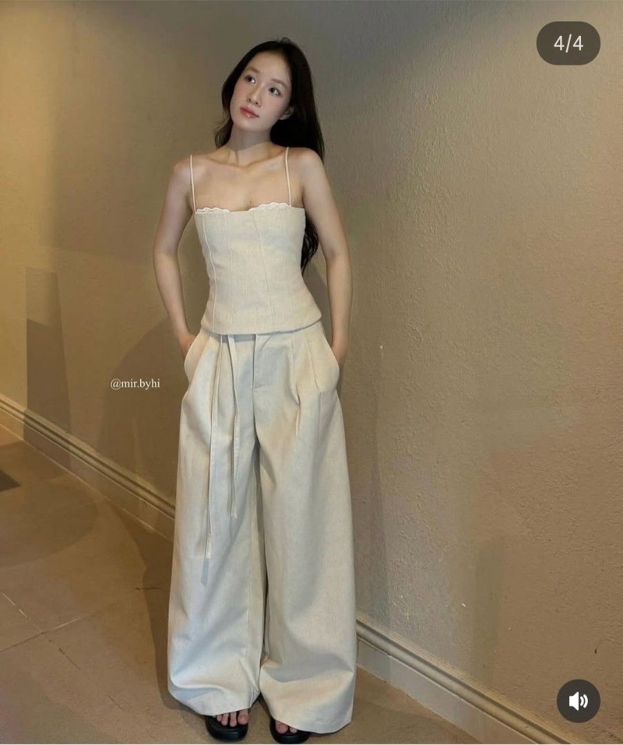 mir.byhi Thung Thinh Linen Pants - Beige (Category: Other Bottoms) located in Quezon City. Submitted by _cjbarrera (Listing ID 1421046922, Image 1). Description: Mir.Byhi Never used, only tried once W: 60-80cm L: 94cm Excellent condition Lp posted Will not entertain lowballers 🧾 Gcash, Maribank & BPI 📦 Lalamove & J&T no rush shipping.