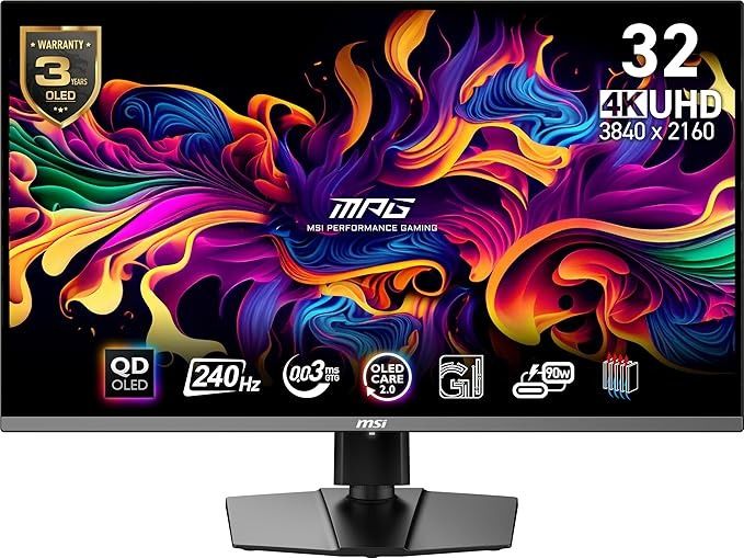 MSI MPG 321URX QD-OLED 32" 4K 240Hz Gaming Monitor