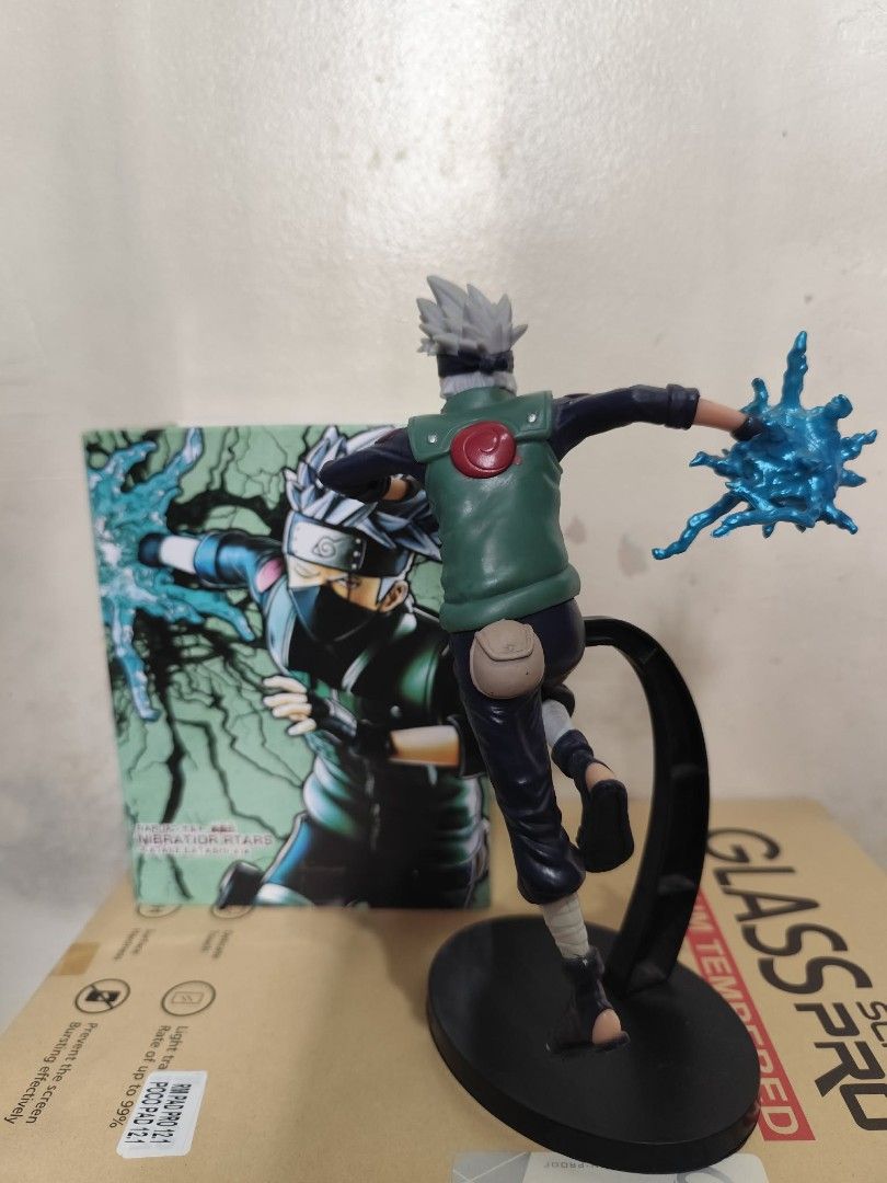 Naruto Generation Stars Kakashi Figure (Category: Figurines & Statues) located in Quezon City. Submitted by melsc (Listing ID 1431645398, Image 2). Description: 200 EACH NEEDS CLEANING BCOS OF DUST RFS: FUNDS 📍Quezon City - Kakashi figure from the Generation Stars series - Features a dynamic pose with a blue energy effect - Comes with its original box - Perfect for Naruto fans and figure collectors.