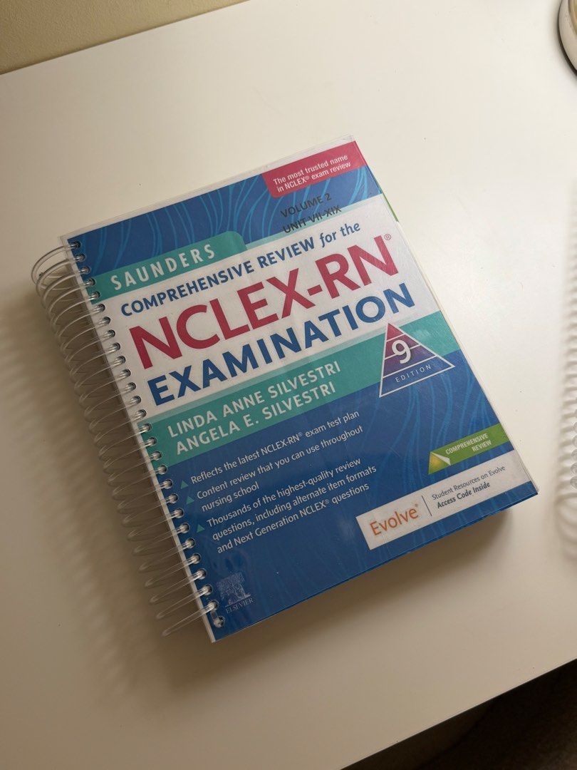 NCLEX Saunders Book (Category: Textbooks) located in Bacoor. Submitted by lalaloooopsie (Listing ID 1431752679, Image 2). Description: Volume 1 & Volume 2.