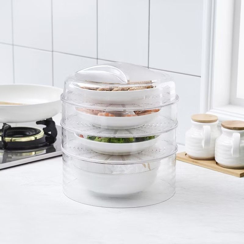 LAST!!! NEW 6 Layer Stackable Food Cover Lazy Dish Cover/ Multi-layer ...