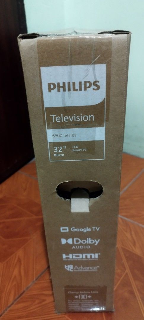 Philips 32 inch 6500 Series Smart TV (Category: TV) located in Marikina City. Submitted by nvm32015 (Listing ID 1431754072, Image 1). Description: - Philips 32-inch 6000 Series Smart TV - Google TV - Dolby Audio - HDMI connectivity - 32-inch screen size - Brand new, in original packaging 32 inch TV Sealed SRP - 17k Selling only for 15k RFS: Gift (employee appreciation).