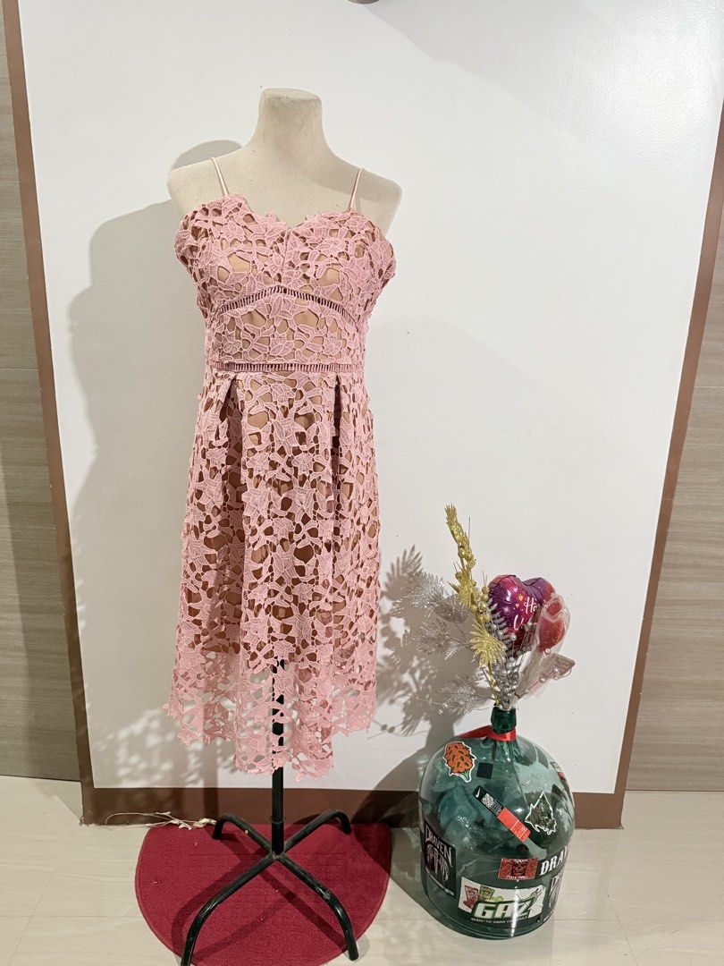 Pink Lace Dress (Category: Dresses) located in Caloocan City. Submitted by dddddddddddeclutter (Listing ID 1431745793, Image 1). Description: - Pink lace dress - Sweetheart neckline - Spaghetti straps - Fitted bodice - Knee-length skirt - Perfect for special occasions.