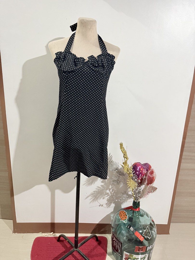 Polka Dot Mini Dress (Category: Dresses) located in Caloocan City. Submitted by dddddddddddeclutter (Listing ID 1431744715, Image 2). Description: - Polka dot mini dress - Fitted silhouette - Sweetheart neckline - Tie straps - Ruffled trim - Made of lightweight fabric - Suitable for casual and night-out occasions.
