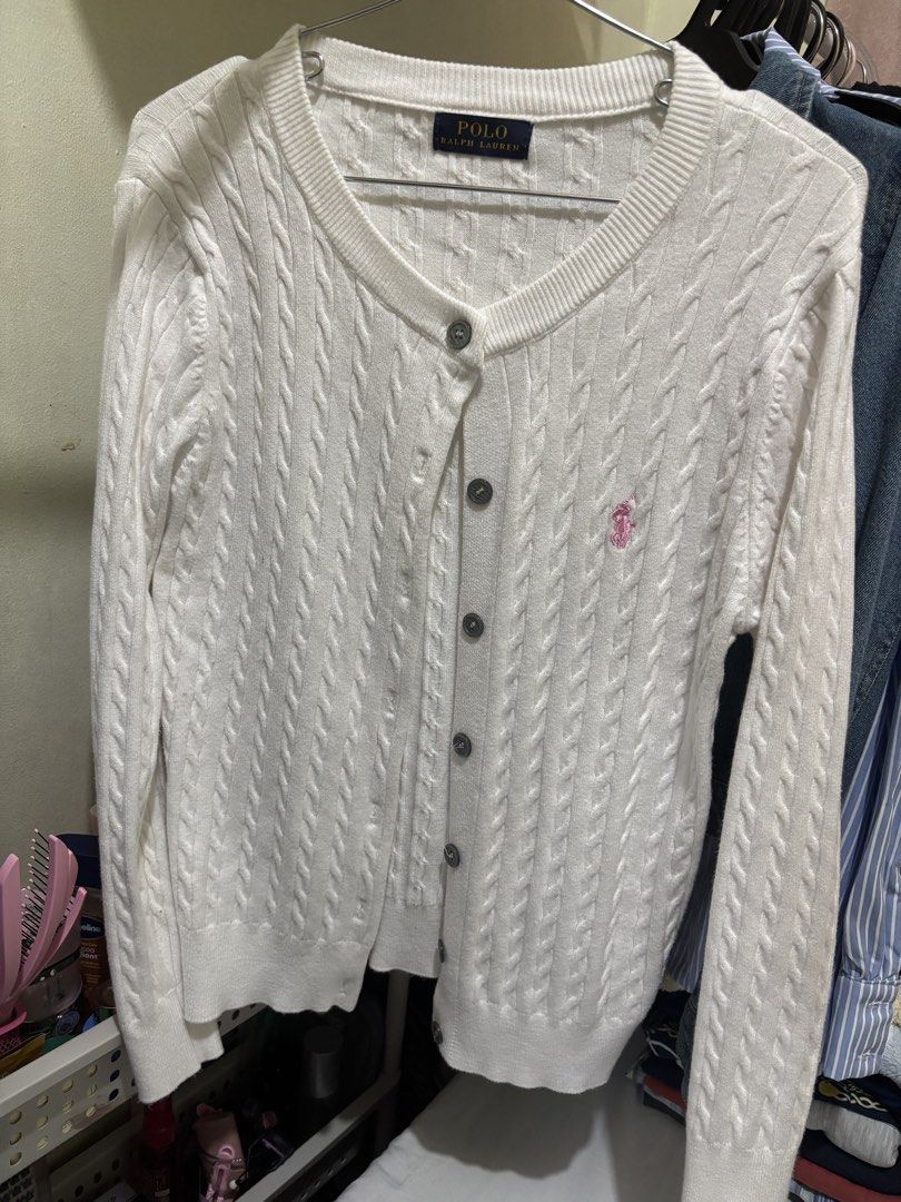 Polo Ralph Lauren Cardigan (Category: Coats, Jackets and Outerwear) located in Manila. Submitted by reeselovescoffee (Listing ID 1431707200, Image 1). Description: Size small Worn once only Knitted white Cardigan.