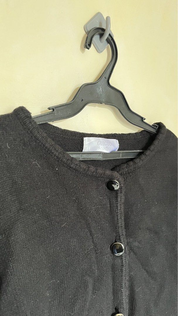 Round Neck Black Cardigan (Category: Coats, Jackets and Outerwear) located in Quezon City. Submitted by dakiclutter (Listing ID 1431578497, Image 2). Description: • Can fit up to large but best fit medium • Super black in person • Soft ang tela.