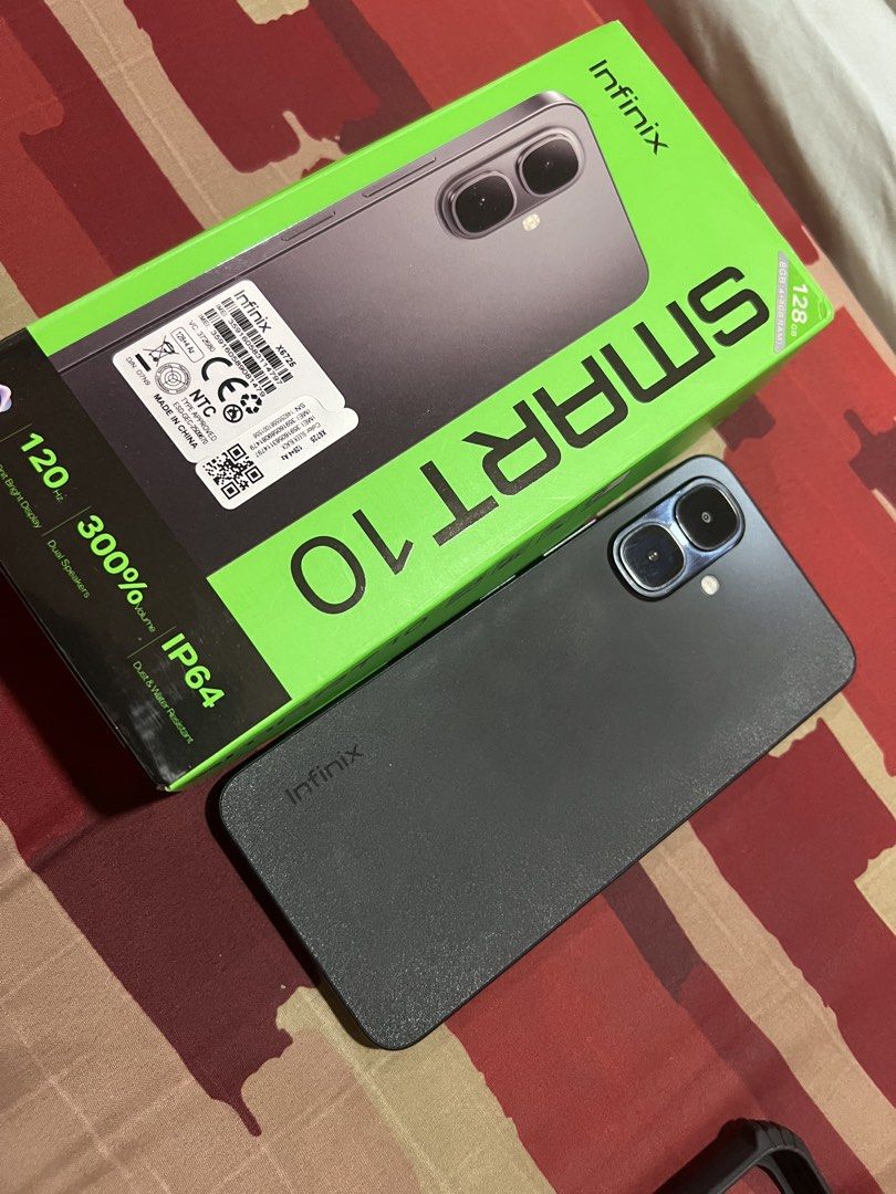 Rush 4k Infinix smart 10 Good as new (Category: Cases & Sleeves) located in Manila. Submitted by venusocamp01604 (Listing ID 1431584736, Image 2). Description: Infinix smart 10 Fix price rush 4k Pasig meet up 8/128gb No issue! Underwaranty until december 24, 2026 First owner! Pass sa buraot Inclution Original charger Box manual and sim ejector Case.