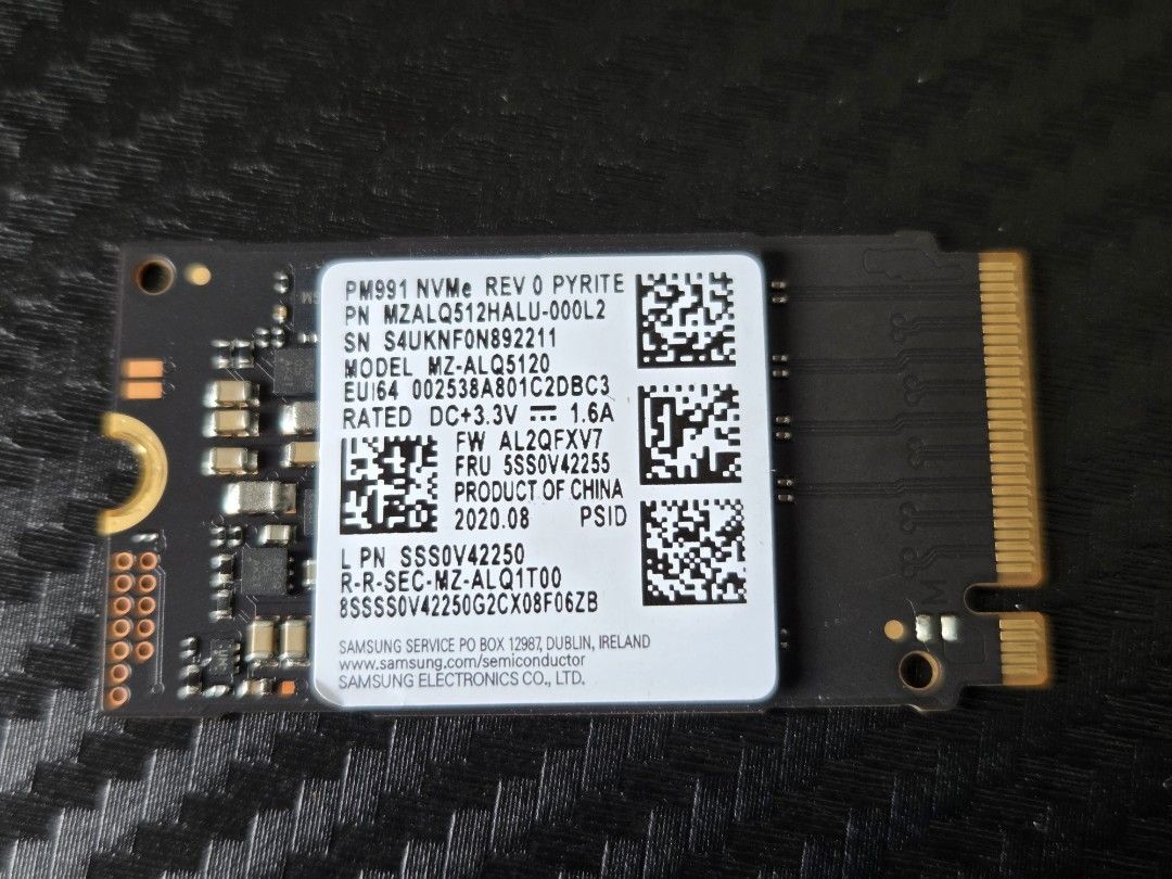 Samsung PM991 NVMe SSD 512GB489303484191232000